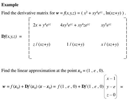 derivative of matrix - PlanetMath